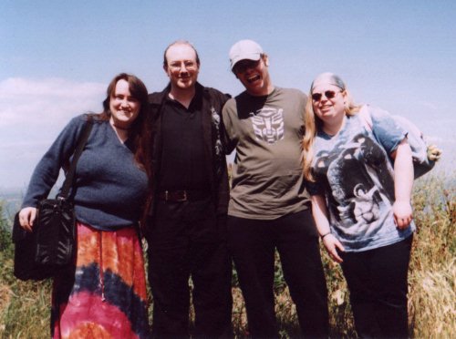 The four of us with smiles on our faces, shortly before we realised we were all standing in dogs poo (at least I hope it was dogs)