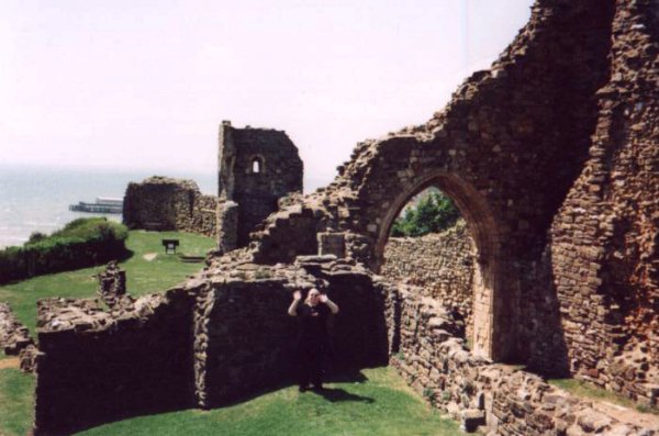 The remains of the huge castle made Midgey look small...