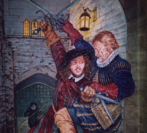 I'm still not sure whether they are fighting or dancing. Looks a bit camp either way.