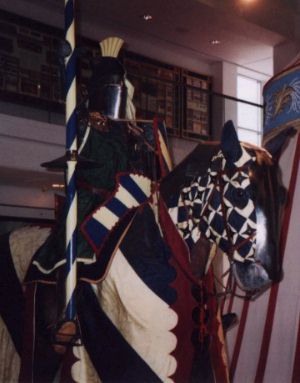 If only his colours had been white and red this knight could have got sponsorship from the local barbershop, how very shortsighted of him!