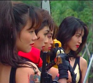 These must be the bad guys, why else would they have tattoos and chainsaws?