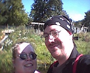 Midgey and me in front of the new "Chimpazium"